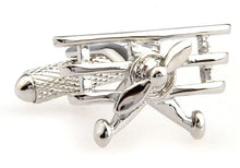 Load image into Gallery viewer, Airplane Design Cufflinks &amp; Tie Clip Set for Men – Stylish Gift Idea