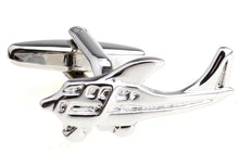 Load image into Gallery viewer, Airplane Design Cufflinks &amp; Tie Clip Set for Men – Stylish Gift Idea