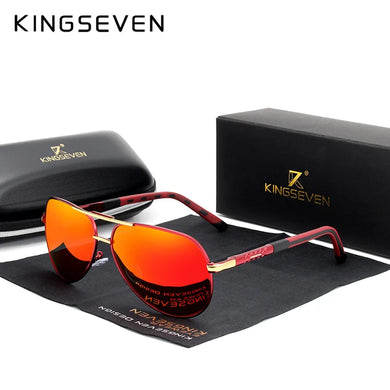 KINGSEVEN Aluminum Magnesium Sunglasses 2023 - Polarized Coating Mirror Glasses for Men