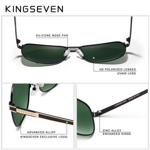 KingSeven Polarized Sunglasses - UV400 Red Mirror Lens Square Unisex Eyewear