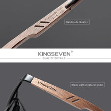 Load image into Gallery viewer, KingSeven Polarized Sunglasses: Handmade Aluminum &amp; Walnut Wood Design