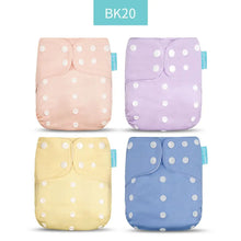 Load image into Gallery viewer, Happyflute New Desig Hot Sale 4Pcs OS Pocket Diaper Washable&amp;Reusable Absorbent Ecological Diaper Cover Adjustable Baby Nappy