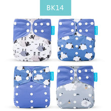 Load image into Gallery viewer, Happyflute New Desig Hot Sale 4Pcs OS Pocket Diaper Washable&amp;Reusable Absorbent Ecological Diaper Cover Adjustable Baby Nappy