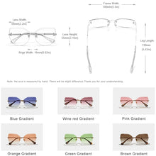 Load image into Gallery viewer, KingSeven 2023 Cat Eye Sunglasses: Fashion Rimless Gradient Vintage Shades