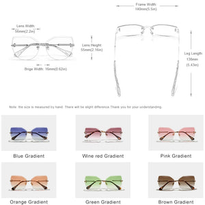 KingSeven 2023 Cat Eye Sunglasses: Fashion Rimless Gradient Vintage Shades