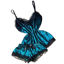 Load image into Gallery viewer, Summer Pyjamas Women Velvet Bow Sleepwear Sleeveless Strap Nightwear Lace Trim Cami Top Pajama Sets Femme Sexy Lingerie