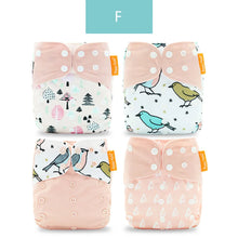 Load image into Gallery viewer, Happyflute New Desig Hot Sale 4Pcs OS Pocket Diaper Washable&amp;Reusable Absorbent Ecological Diaper Cover Adjustable Baby Nappy