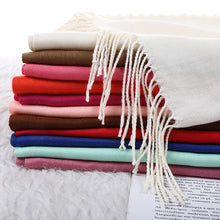 Load image into Gallery viewer, Desgine Brand Solid Women Cashmere Scarf Autumn Winter Warm Shawls Wraps 2024Men's Pashmina Tassels Scarves Female Foulard Mujer