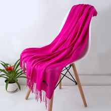 Load image into Gallery viewer, Desgine Brand Solid Women Cashmere Scarf Autumn Winter Warm Shawls Wraps 2024Men's Pashmina Tassels Scarves Female Foulard Mujer