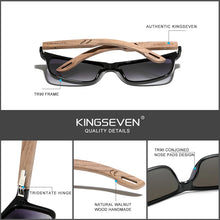 Load image into Gallery viewer, KINGSEVEN TR90 &amp; Walnut Wood Polarized Sunglasses for Men Handmade Reinforced Hinge