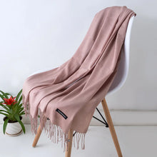 Load image into Gallery viewer, Desgine Brand Solid Women Cashmere Scarf Autumn Winter Warm Shawls Wraps 2024Men's Pashmina Tassels Scarves Female Foulard Mujer