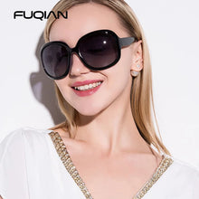 Load image into Gallery viewer, FUQIAN Brand Design Elegant Polarized Oversized Round Sunglasses Women Simple Fashion Big Plastic Ladies Sun Glasses UV400