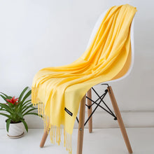 Load image into Gallery viewer, Desgine Brand Solid Women Cashmere Scarf Autumn Winter Warm Shawls Wraps 2024Men's Pashmina Tassels Scarves Female Foulard Mujer