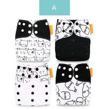 Load image into Gallery viewer, Happyflute New Desig Hot Sale 4Pcs OS Pocket Diaper Washable&amp;Reusable Absorbent Ecological Diaper Cover Adjustable Baby Nappy
