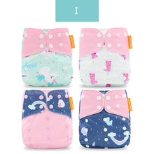 Load image into Gallery viewer, Happyflute New Desig Hot Sale 4Pcs OS Pocket Diaper Washable&amp;Reusable Absorbent Ecological Diaper Cover Adjustable Baby Nappy