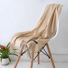 Load image into Gallery viewer, Desgine Brand Solid Women Cashmere Scarf Autumn Winter Warm Shawls Wraps 2024Men's Pashmina Tassels Scarves Female Foulard Mujer