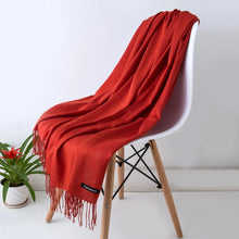 Load image into Gallery viewer, Desgine Brand Solid Women Cashmere Scarf Autumn Winter Warm Shawls Wraps 2024Men's Pashmina Tassels Scarves Female Foulard Mujer