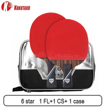 Load image into Gallery viewer, KOKUTAKU ITTF professional 4/5/6 Star ping pong racket Carbon table tennis racket bat paddle set pimples in rubber with bag