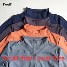 Load image into Gallery viewer, Peeli Long Sleeve Sports Jacket Women Zip Fitness Yoga Shirt Winter Warm Gym Top Activewear Running Coats Workout Clothes Woman