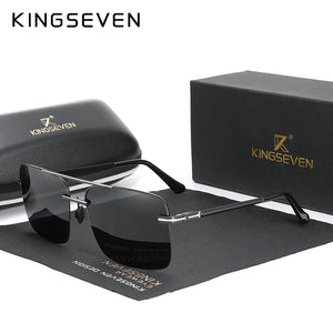 KINGSEVEN Semi-Rimless Polarized Sunglasses - Vintage Alloy Men Women Eyewear