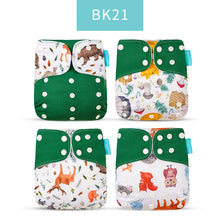 Load image into Gallery viewer, Happyflute New Desig Hot Sale 4Pcs OS Pocket Diaper Washable&amp;Reusable Absorbent Ecological Diaper Cover Adjustable Baby Nappy