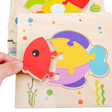 Load image into Gallery viewer, Baby Wooden 3D Puzzles Tangram Shapes Learning Educational Cartoon Animal Intelligence Jigsaw Toys For Children Gift