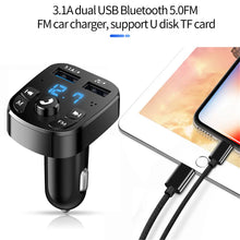 Load image into Gallery viewer, Car Fm Transmitter Bluetooth 5.0 Aux Handsfree Wireless Car Kit Dual Usb Car Charger Auto Radio Fm Modulator Mp3 Player Adapter