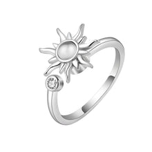 Load image into Gallery viewer, Anti Stress Anxiety Fidget Rings for Women Satinless Steel Spinner Sunflower Sun Star Ring Trendy Jewelry Gift Dropshipping