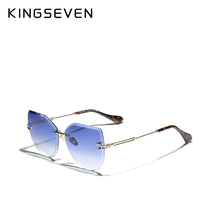 Load image into Gallery viewer, KingSeven 2023 Cat Eye Sunglasses: Fashion Rimless Gradient Vintage Shades