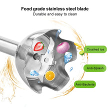 Load image into Gallery viewer, BioloMix 4 in 1 High Power 1200W Immersion Hand Stick Blender Mixer Includes Chopper and Smoothie Cup Stainless Steel Ice Blades