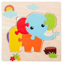 Load image into Gallery viewer, Baby Wooden 3D Puzzles Tangram Shapes Learning Educational Cartoon Animal Intelligence Jigsaw Toys For Children Gift