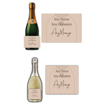 Load image into Gallery viewer, Personalised Label Sticker for Prosecco Champagne Wine Bottles - Any Text