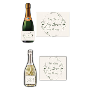 Personalised Label Sticker for Prosecco Champagne Wine Bottles - Any Text