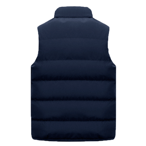 Men’s Warm Vest Jacket – Waterproof Sleeveless Winter Coat with Zipper & Stand-up Collar
