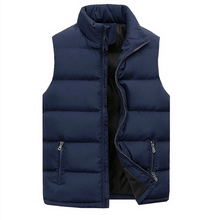 Load image into Gallery viewer, Men’s Warm Vest Jacket – Waterproof Sleeveless Winter Coat with Zipper &amp; Stand-up Collar