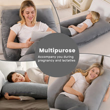Load image into Gallery viewer, Pregnancy Pillows for Sleeping, J Shaped Full Body Maternity Pillow, Pregnancy Pillow for Women, Full Body Pillows for Sleeping