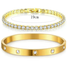 Load image into Gallery viewer, Stackable Gold Tennis Bracelets for Women 14K Gold Plated CZ Jewelry
