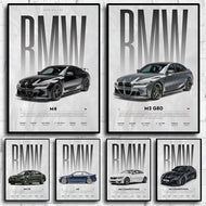 BMW Cars Competition Poster – Modern Canvas Wall Art