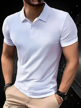 Load image into Gallery viewer, 2025 New Summer Men's Short Sleeve Collar Tshirts New Solid Color Casual Polo Shirt Trendy Breathable Loose Basic Splice Top
