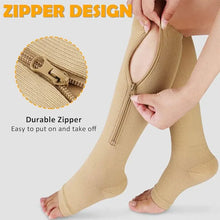 Load image into Gallery viewer, Zipper Compression Socks for Varicose Support Outdoor Running Fitness Hiking Anti-Fatigue Medical Care Diabetes Swelling Relief