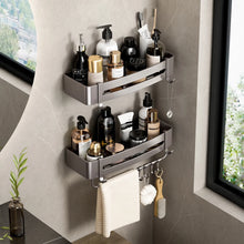 Load image into Gallery viewer, No-Drill Aluminum Wall Shelf: Bathroom &amp; Kitchen Organizer Rack