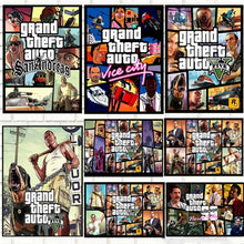 Load image into Gallery viewer, Video Game Grand Theft Auto Poster Canvas Painting GTA 5 Wall Picture Print For Modern Gamer Living Room Home Decoration