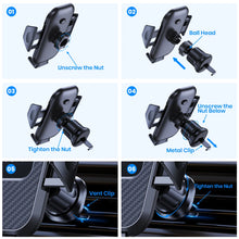 Load image into Gallery viewer, Car Phone Holder Mount,TOPK Upgrade Auto Locking Universal Phone Stand Holder with Hook Clip for Car Air Vent for iPhone Samsun