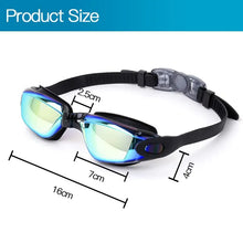 Load image into Gallery viewer, Swimming Goggles Adult Myopia Swimming Goggles One-piece Earplugs Electroplating Anti-fog High-definition Swimming Goggles