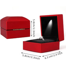 Load image into Gallery viewer, LED Light Ring Box Engagement Proposal Wedding Luxury Gift Box Red Wine Ring Case for Valentine's Day Anniversary Christmas