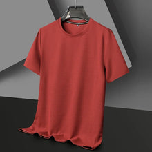 Load image into Gallery viewer, Short sleeved Polo shirShort sleeved Waffle Solid Polot fashion splicing men's round neck top cotton daily short sleeved T-shirt