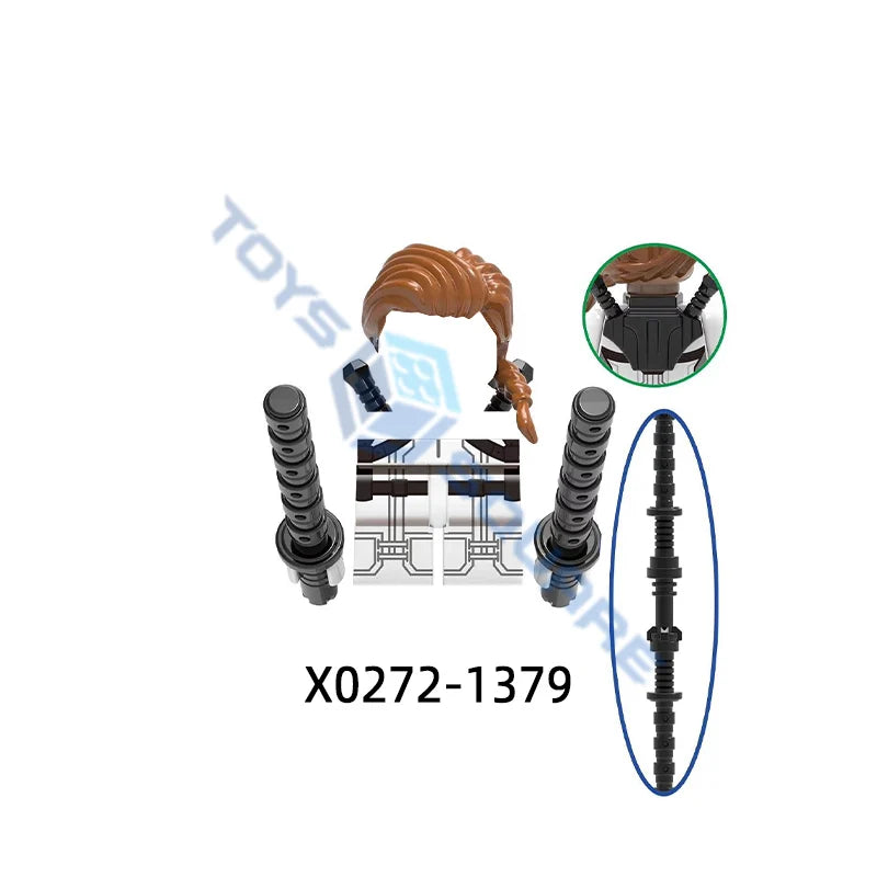 Action Figure Accessories Set – Shield, Weapons, Hair, Legs, MOC Bricks Toys X0272