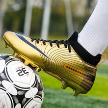 Load image into Gallery viewer, Professional Men Ankle Football Boots Outdoor Grass Cleats Unisex Soccer Shoes Long Spikes Tf Football Shoes Chuteira Society