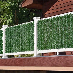 Artificial Ivy Hedge Green Leaf Fence Panels – Faux Privacy Fence Screen