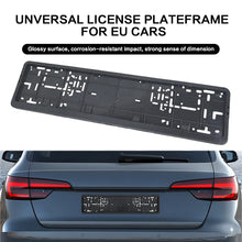 Load image into Gallery viewer, 1 pcs open size Black European License Plate Frame Auto Accessory Waterproof Holder with Mounting License Plate